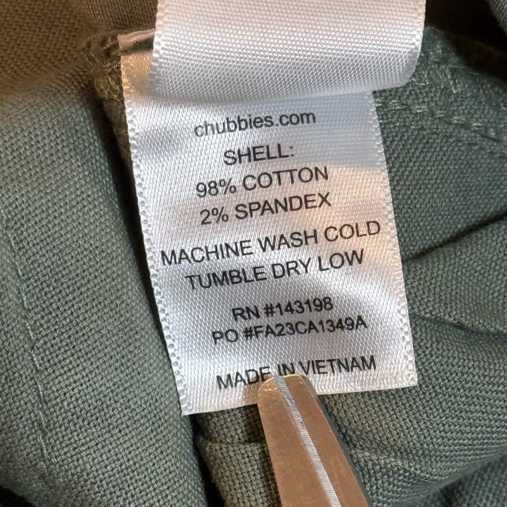 Chubbies Green Casual Preppy Golf Originals Stretch Twill Chino Short Men M 30x7 - Picture 7 of 9